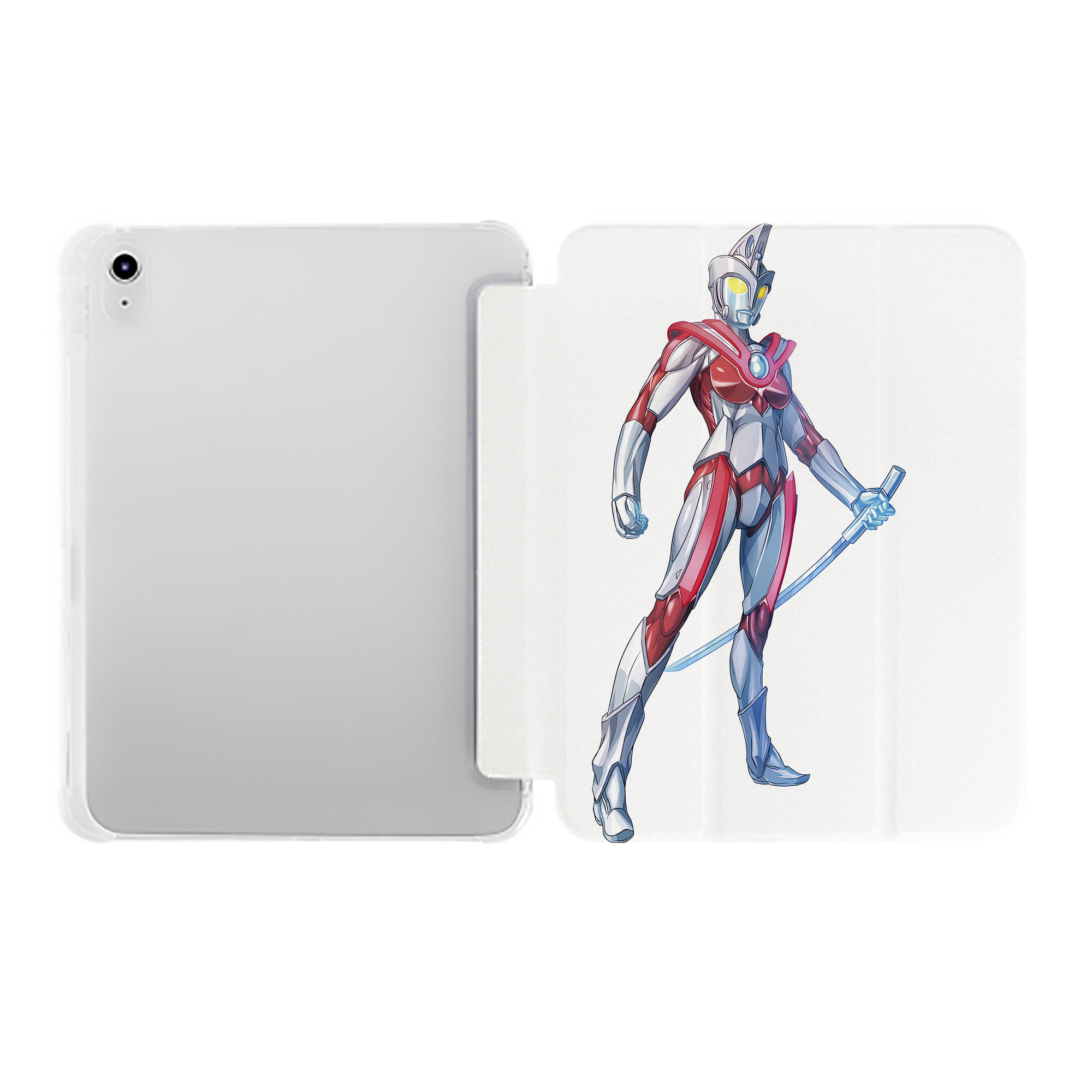 （画像用） ウルトラマン Ultraman IPad ケース ペン収納付き 三つ折りスタンド PUレザー×シリコン 対応機種9.5/10.5/10.9インチ